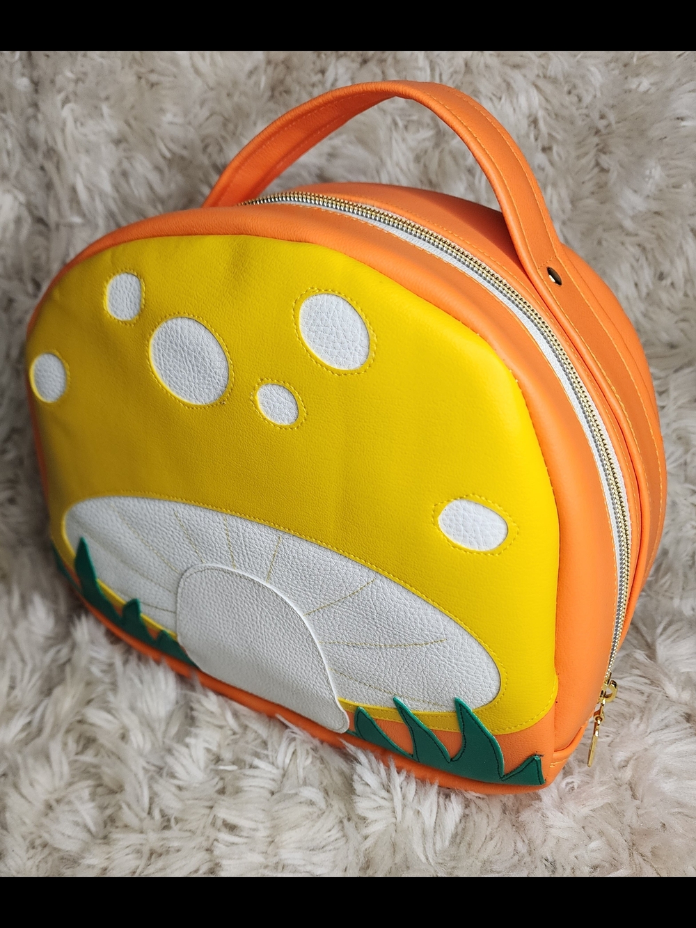 Orange Bag With Yellow Mushroom